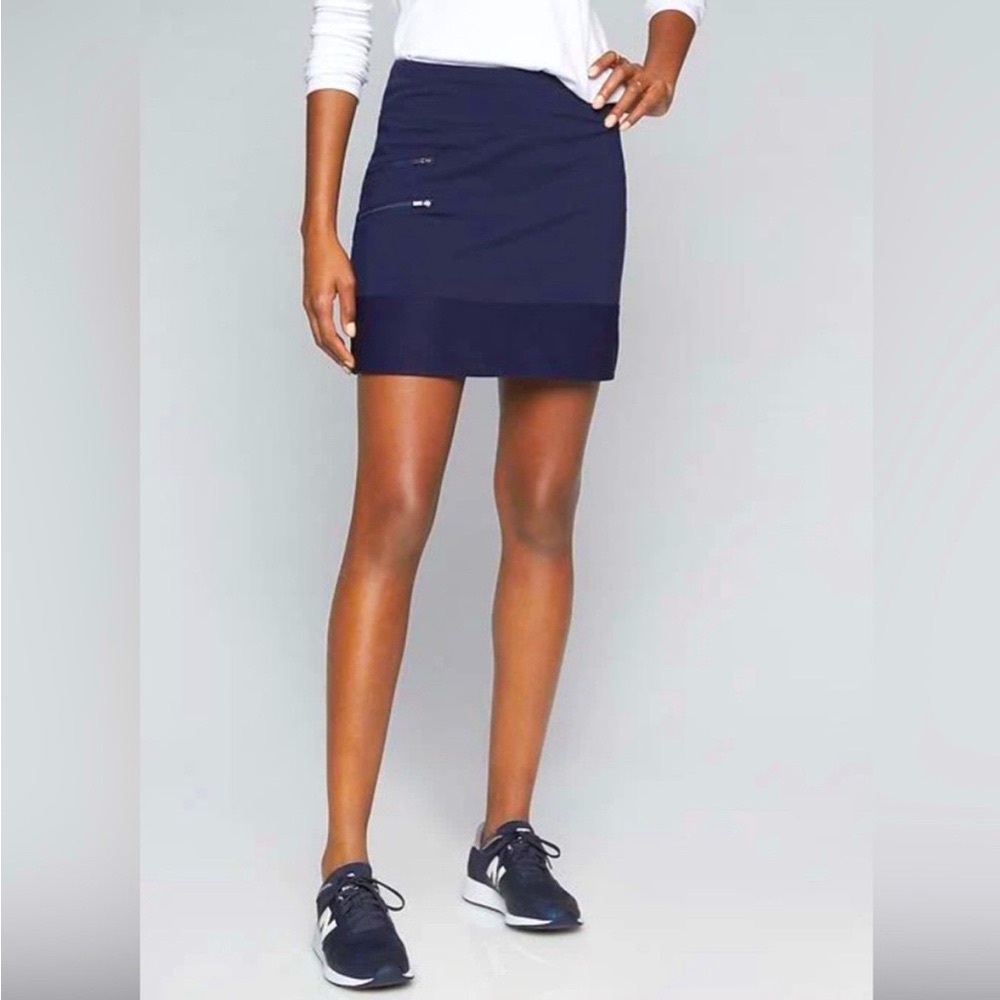 Athleta Tee Time Skort XS Navy Blue Golf Tennis Fitness Athletic Skirt Pockets